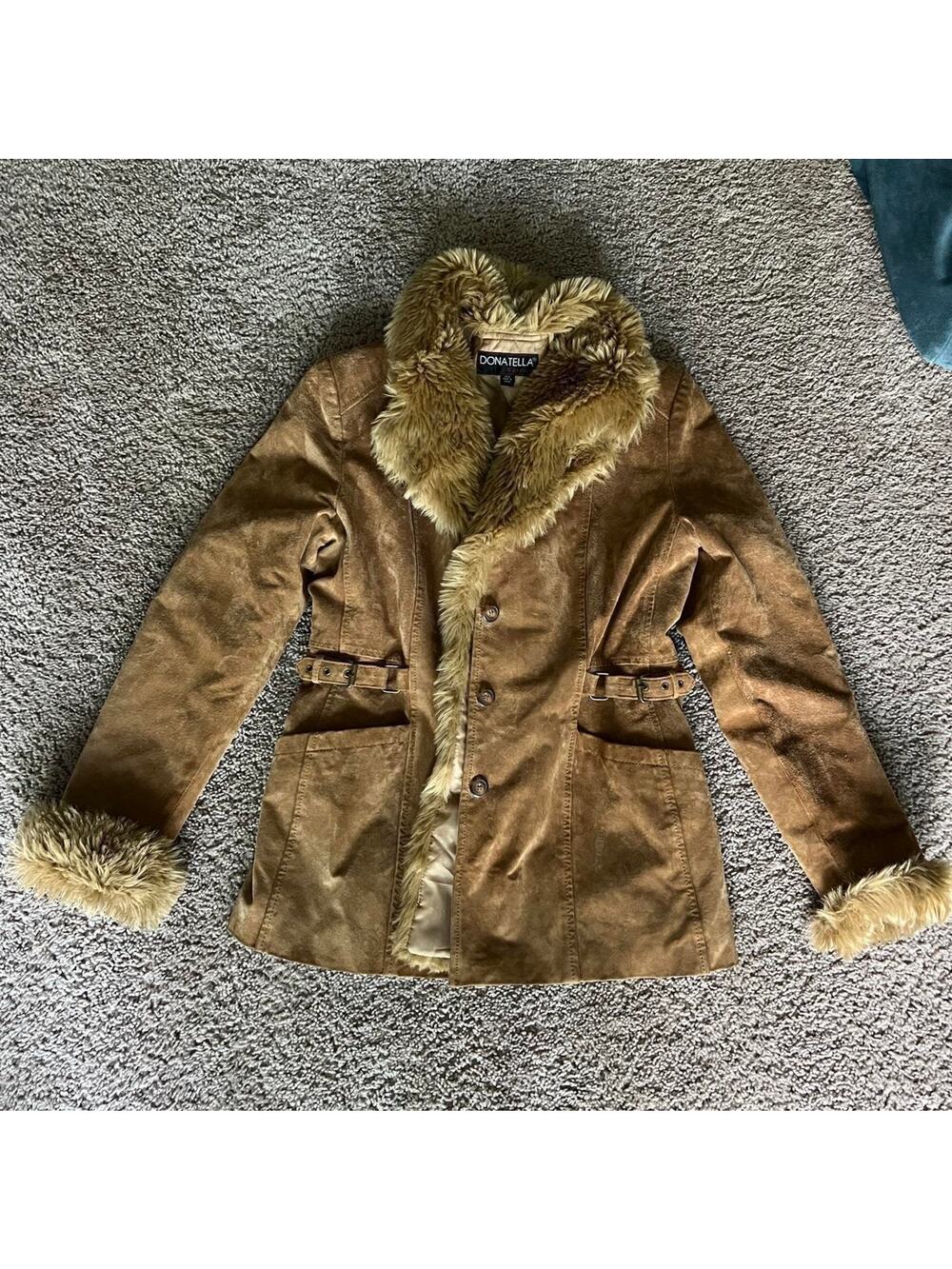 Tan brown suede leather jacket